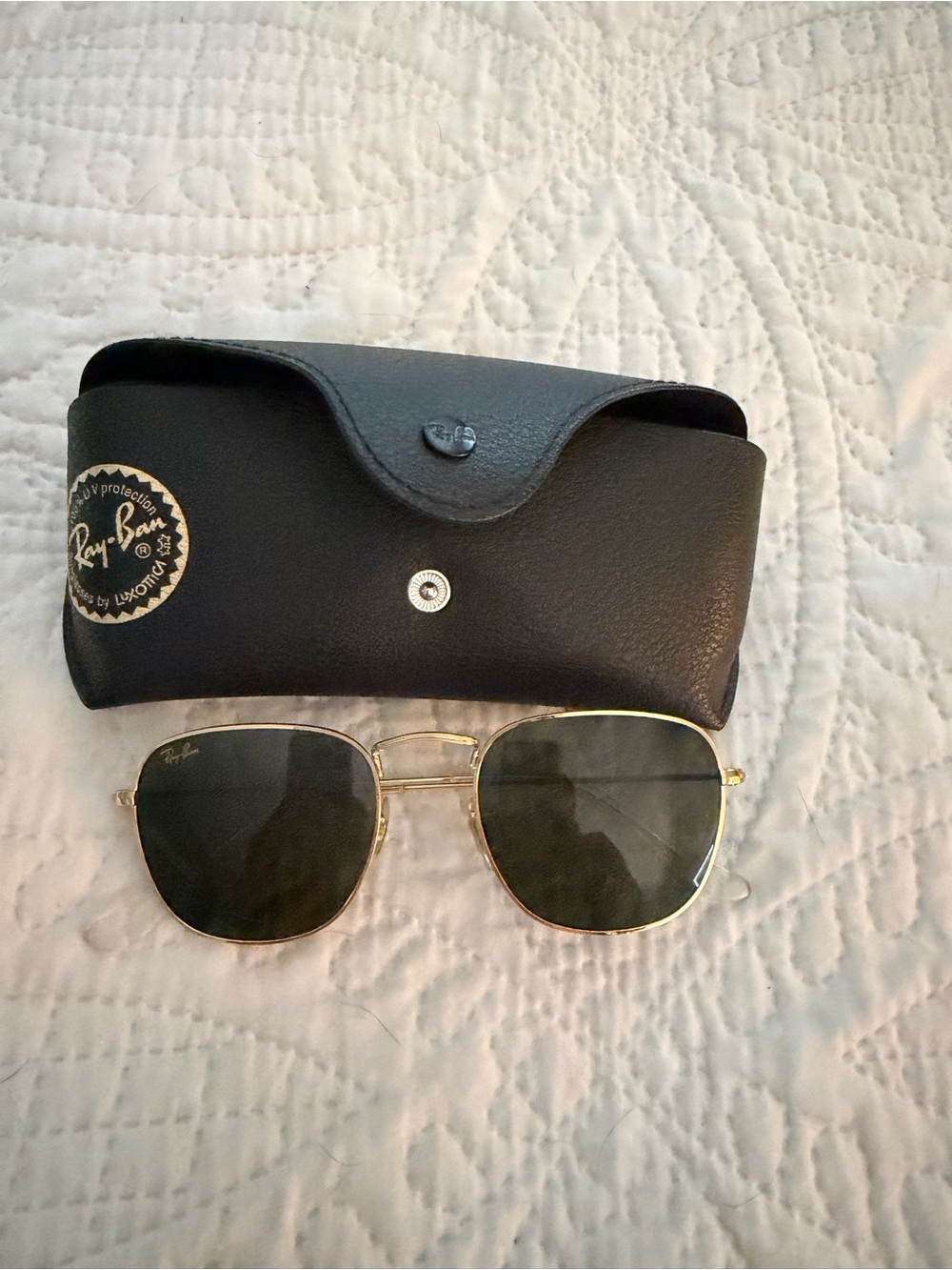 Ray-Ban Gold Frame Black Lens Sunglasses